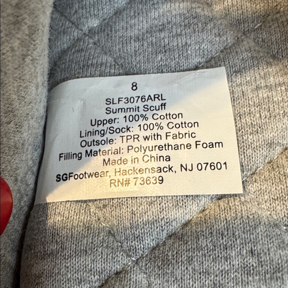 PRICE FIRM Polo Ralph Lauren Summit Scuff Gray Slippers with Pink Size 8 - Picture 3 of 7